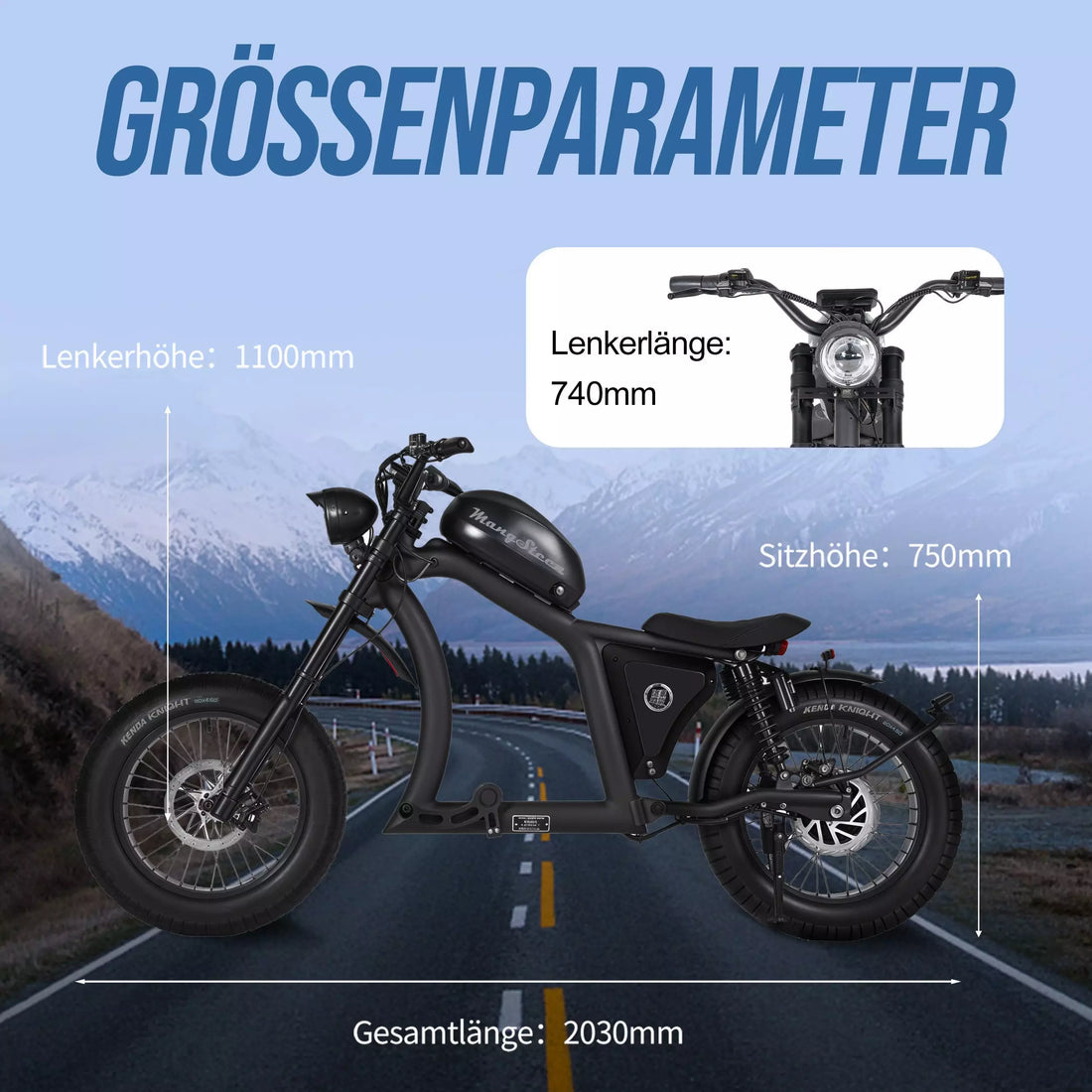 Mangosteen FT02 EEC Chopper E-Bike