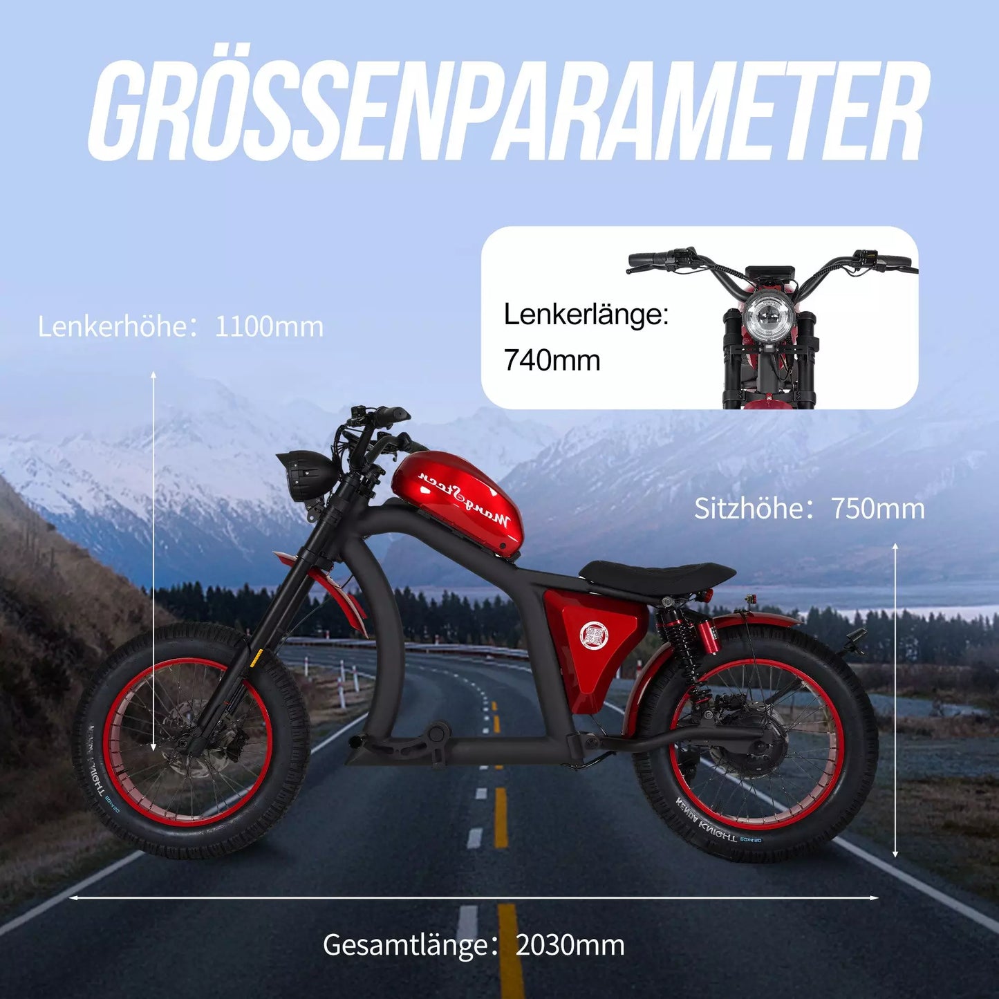 FT02 EEC Chopper E-Bike 48v 22.5ah